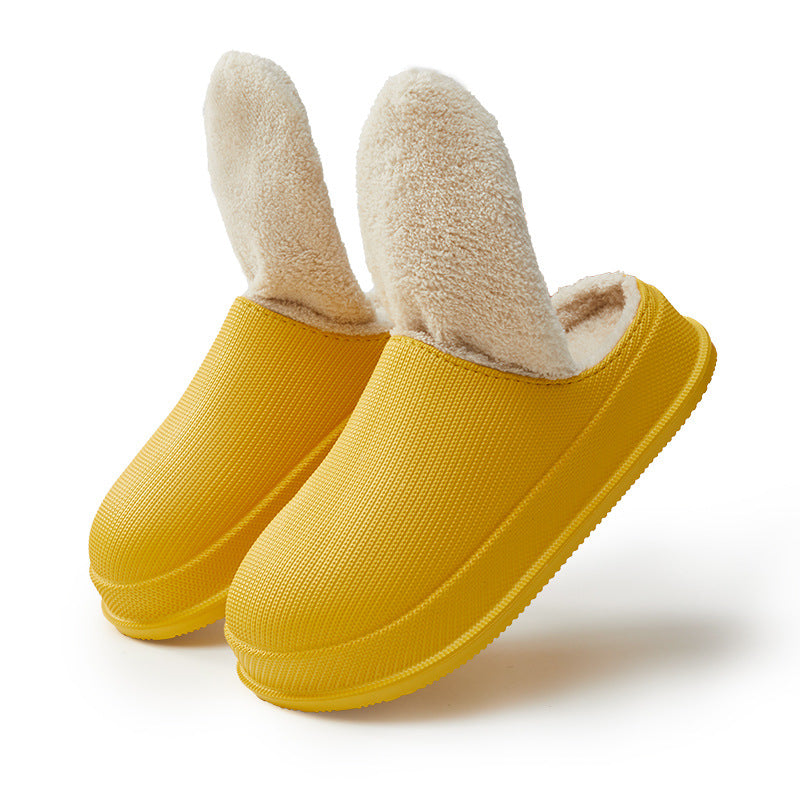 Men's And Women's Waterproof Warm Thick Bottom Non-slip Cotton Slippers - Amazhona 