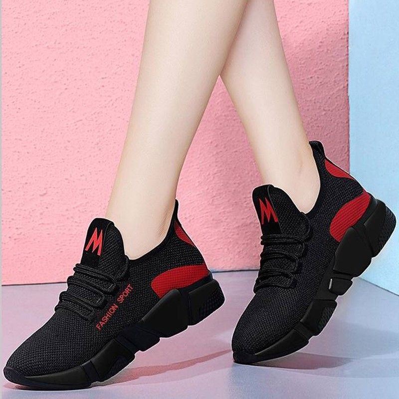 Women's Thick Heel Peas Shoes Sneakers - Amazhona 