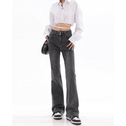 Retro American Slightly Flared Jeans Women