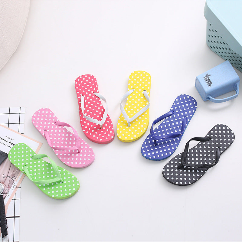 Simple Breathable Polka Dot Women's Slippers - Amazhona 