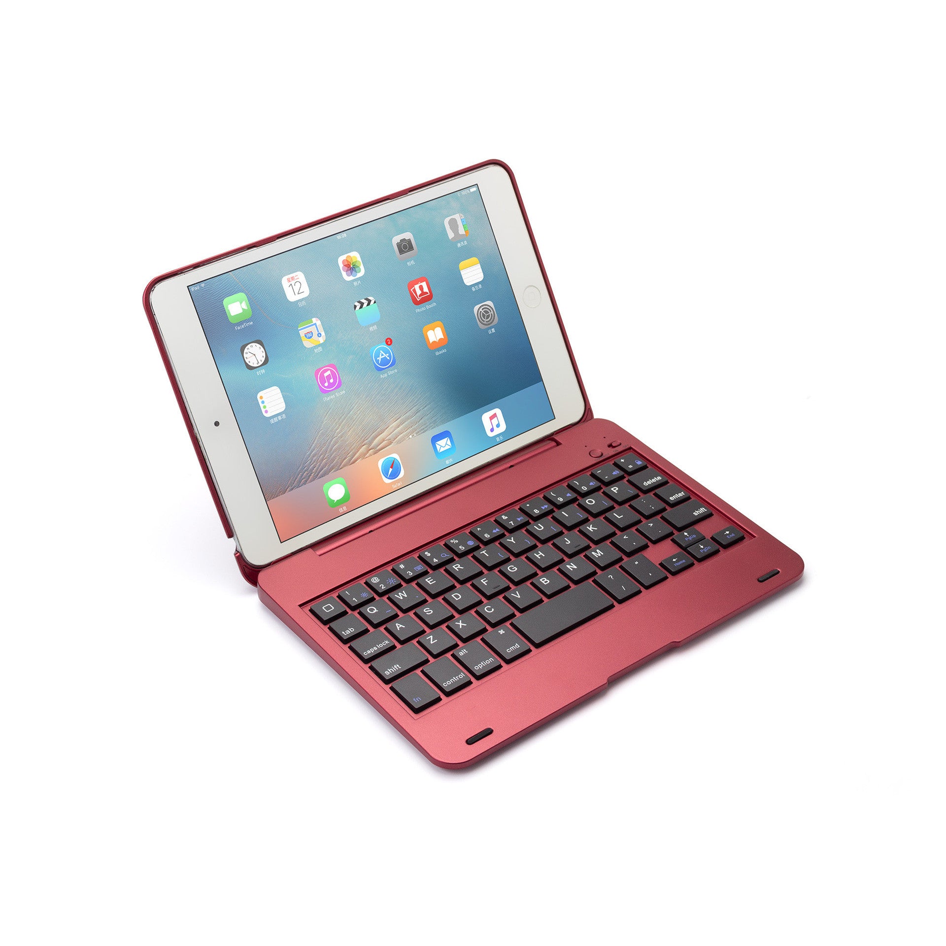 Compatible with Apple, Rotatable Bluetooth Ipad Touch Keyboard With Backlight - Amazhona 