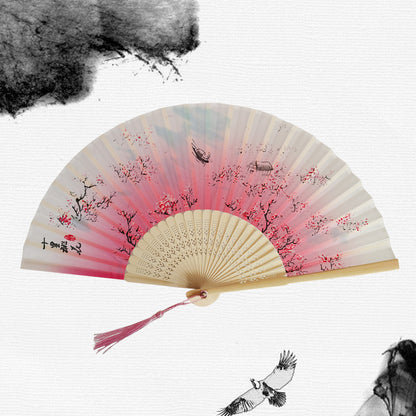 Folding Fan Bamboo Ancient Style Han Chinese Clothing Chinese Style Small Fan - Amazhona 