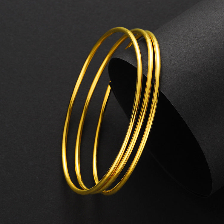 Gold Placer Color-preserving Coil Multi-ring Bracelet Female - Amazhona 