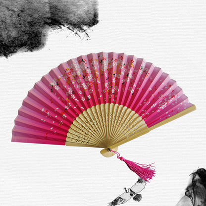 Folding Fan Bamboo Ancient Style Han Chinese Clothing Chinese Style Small Fan - Amazhona 