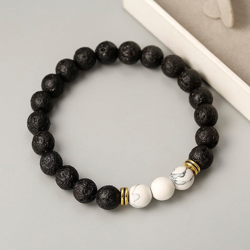 New Fashion Simple Multicolor Volcanic Stone Handmade Beaded Bracelet - Amazhona 