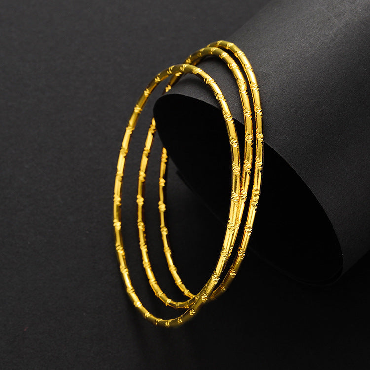 Gold Placer Color-preserving Coil Multi-ring Bracelet Female - Amazhona 