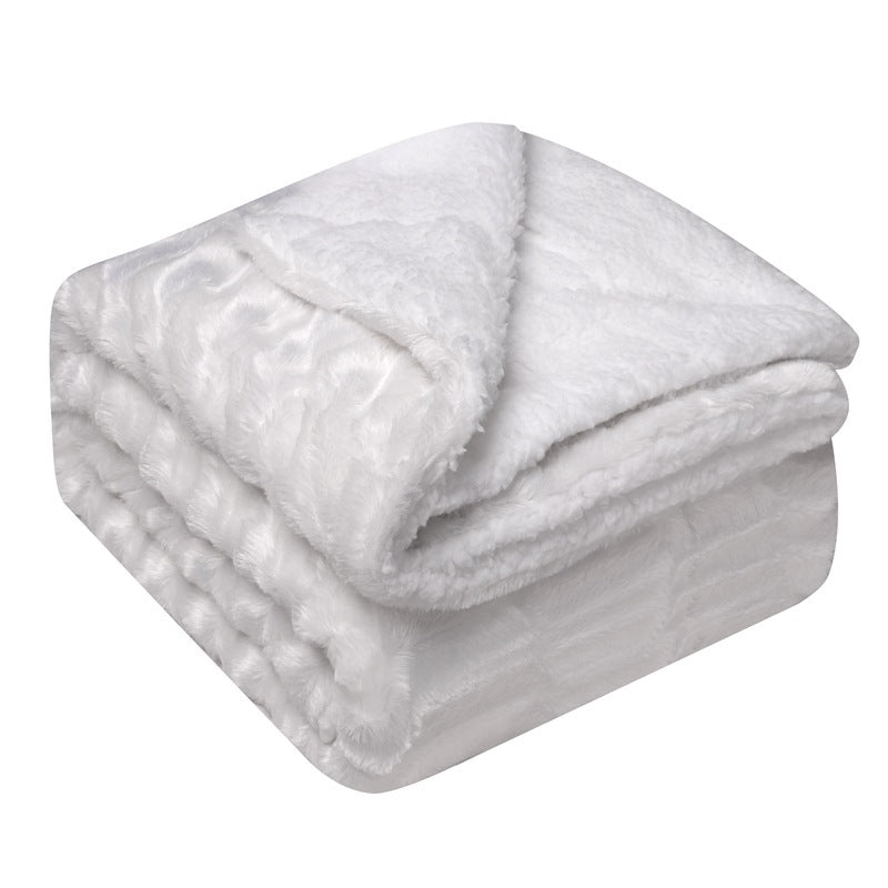 Thickened Flannel Lamb Wool Composite Double Blanket Leisure Blanket Gift Blanket - Amazhona 