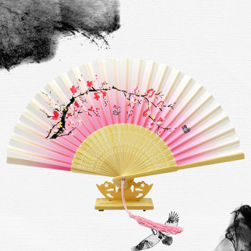 Folding Fan Bamboo Ancient Style Han Chinese Clothing Chinese Style Small Fan - Amazhona 