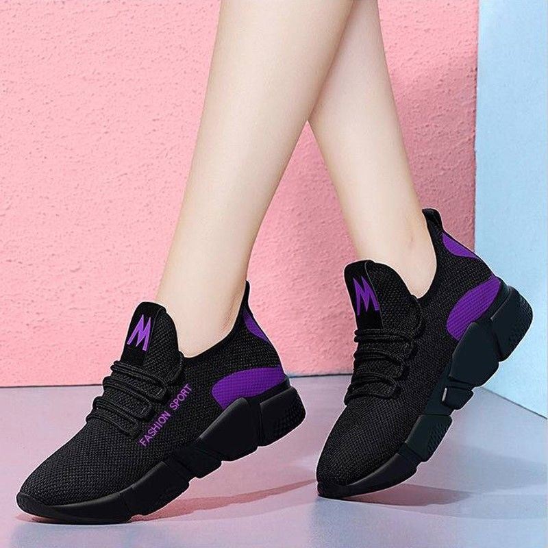 Women's Thick Heel Peas Shoes Sneakers - Amazhona 