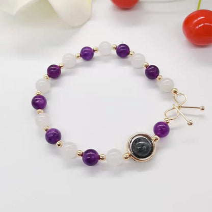 Crystal White Moonlight Amethyst Bracelet Girl - Amazhona 