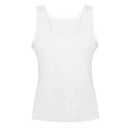 Sleeveless T-shirt Sexy Loose Slit Back Cotton Vest - Amazhona 