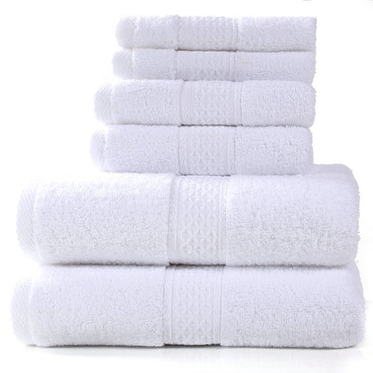 Home Simple Cotton Absorbent Towel Bath Towel 6-Piece Set - Amazhona 