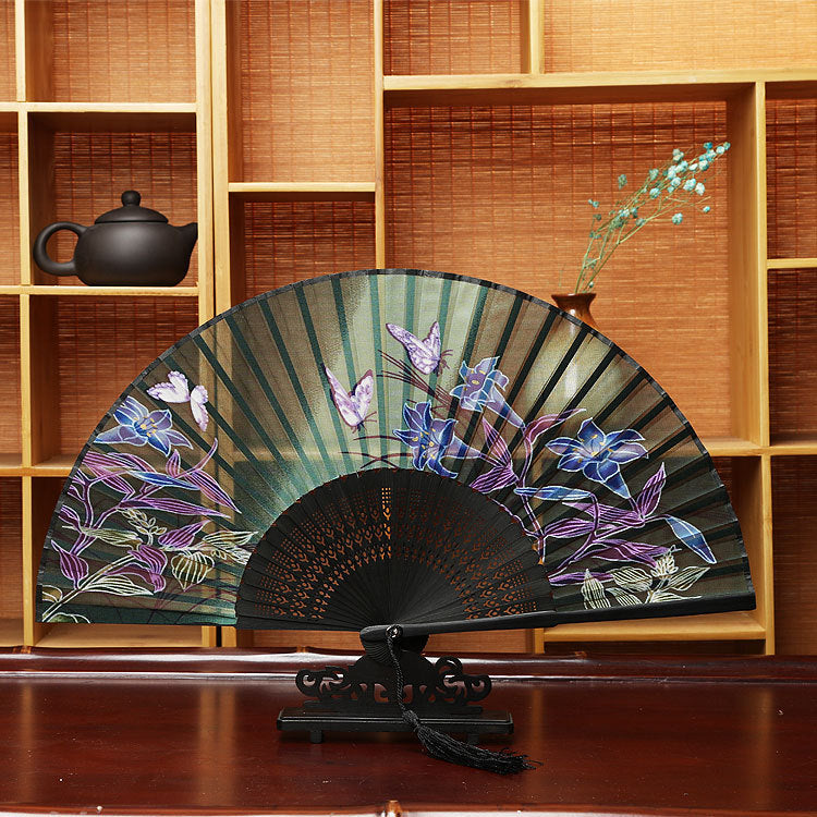 Japanese Style Craft Fan Translucent Folding Fan Butterfly With Kimono Ancientry Dance Folding Fan - Amazhona 