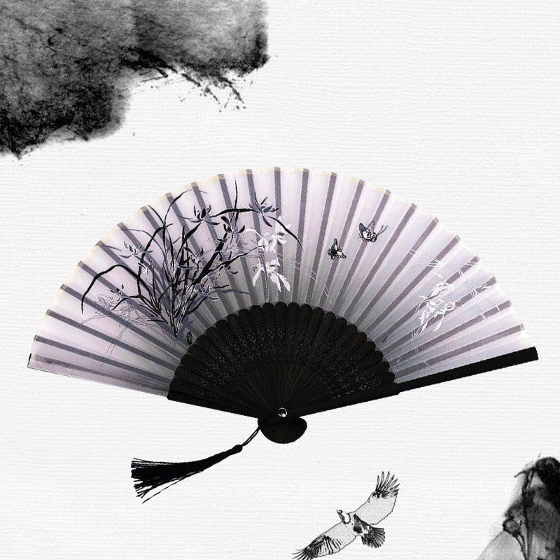 Folding Fan Bamboo Ancient Style Han Chinese Clothing Chinese Style Small Fan - Amazhona 