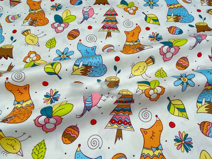 Cartoon Cotton Twill Bed Sheet Quilt Cover Printed Fabric - Amazhona 