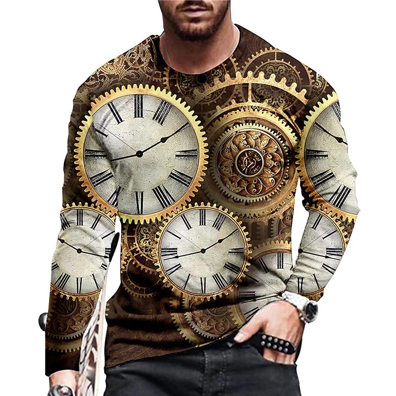 Men's Clothing Long-sleeved Round Neck T-shirt - Amazhona 