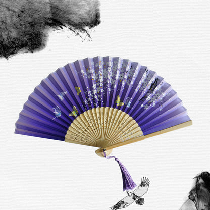 Folding Fan Bamboo Ancient Style Han Chinese Clothing Chinese Style Small Fan - Amazhona 