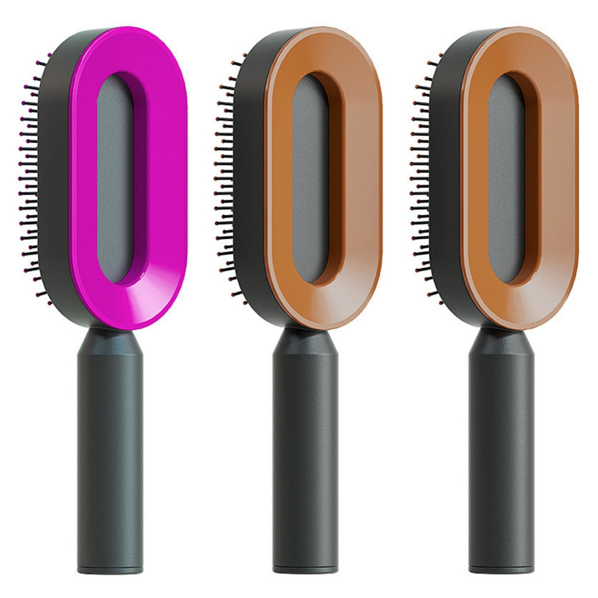 Self Cleaning Hair Brush For Women One-key Cleaning Hair Loss Airbag Massage Scalp Comb Anti-Static Hairbrush - Amazhona 