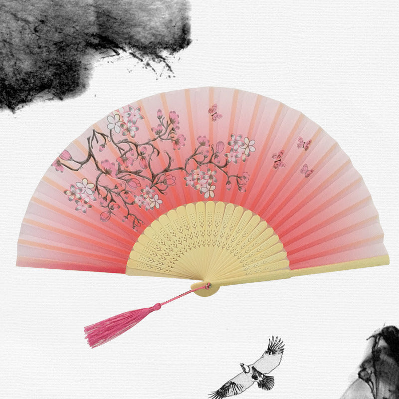 Folding Fan Bamboo Ancient Style Han Chinese Clothing Chinese Style Small Fan - Amazhona 