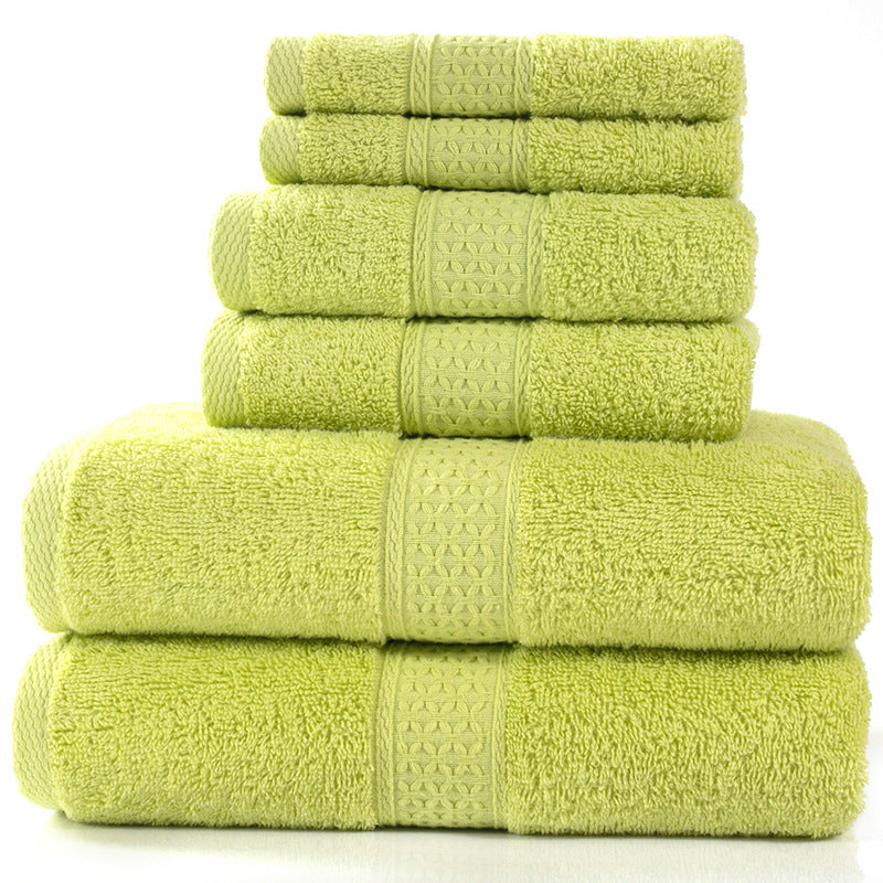 Home Simple Cotton Absorbent Towel Bath Towel 6-Piece Set - Amazhona 