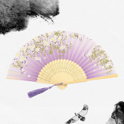 Folding Fan Bamboo Ancient Style Han Chinese Clothing Chinese Style Small Fan - Amazhona 