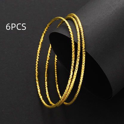 Gold Placer Color-preserving Coil Multi-ring Bracelet Female - Amazhona 