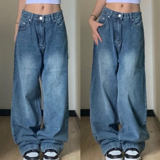 Loose Wide Leg Leisure Straight-leg Pants Women's High Waist Slimming