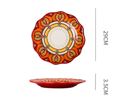 Underglaze Ceramic Tableware Bohemian Household Dishes - Amazhona 