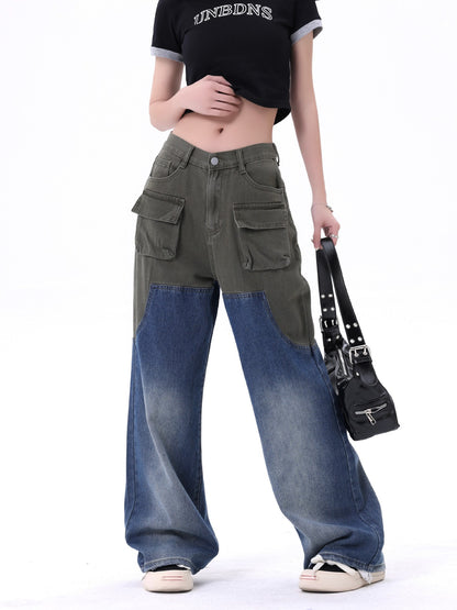 Men's And Women's Same Style American-style Distressed Heavy Industry Straight Casual Jeans Trousers