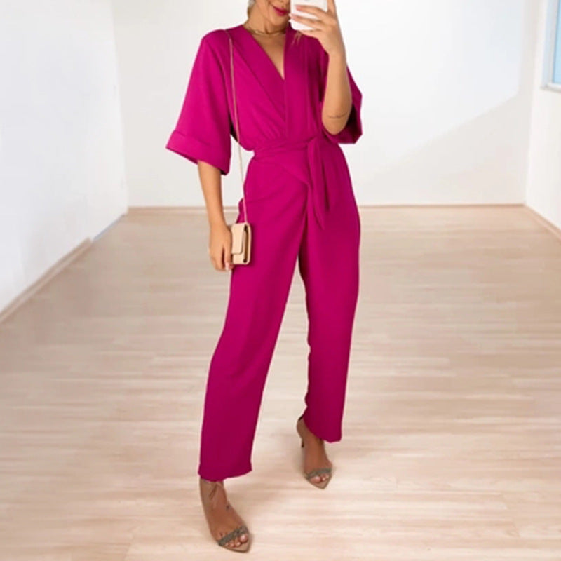 Fashion Casual Jumpsuit Straight Tube - Amazhona 