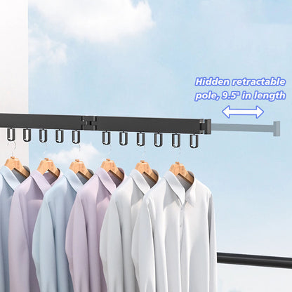 Drying Rack Clothing Wall Mounted, Clothes Drying Rack, Retractable Clothesline Indoor, Laundry Room Organization, Space-Saver, Collapsible Clothes Hanging Rack - Amazhona 