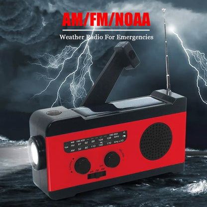 Portable Radio Solar Powered Manual Emergency Charging - Amazhona 