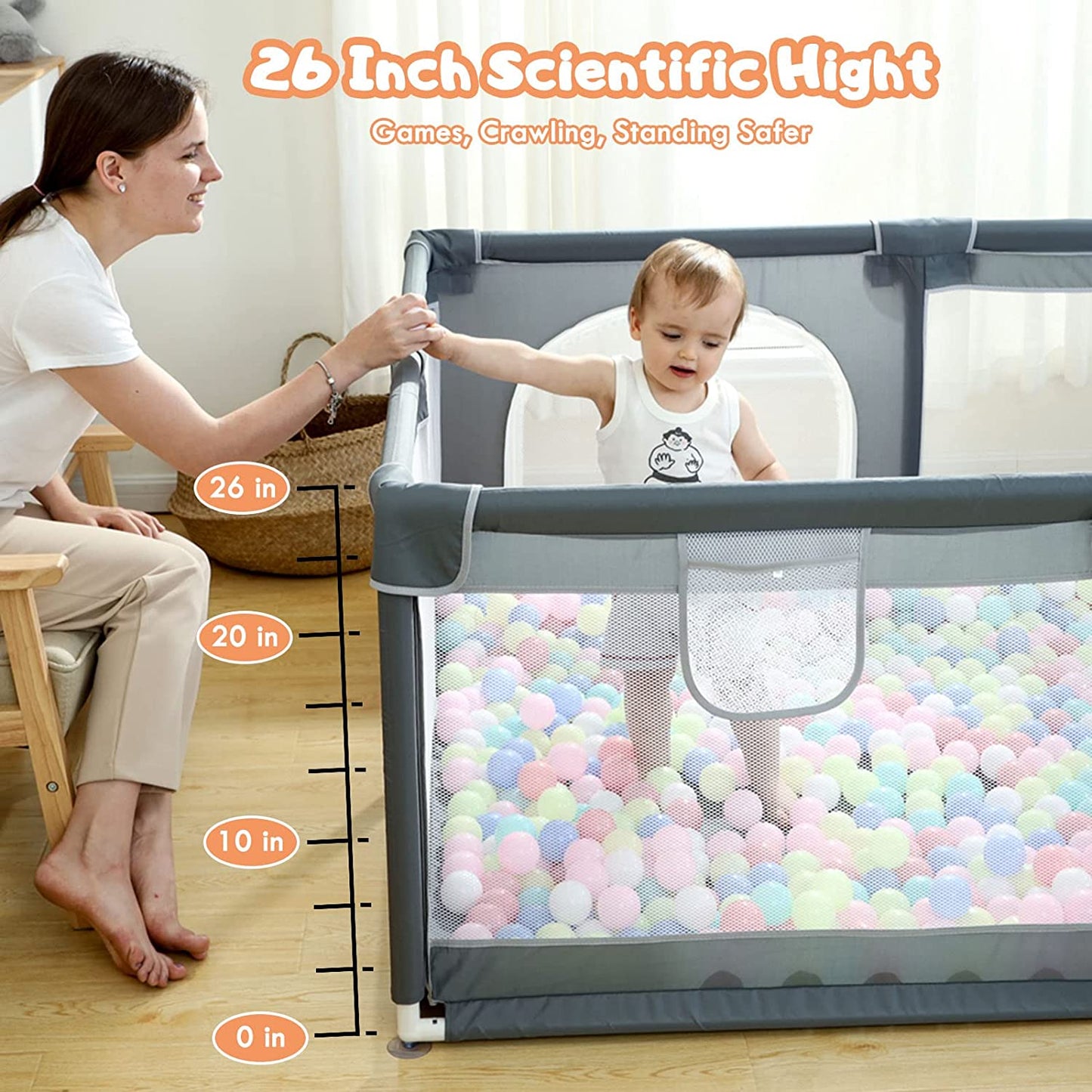 Large baby playpen79x71, extra large play pen for babies and toddlers