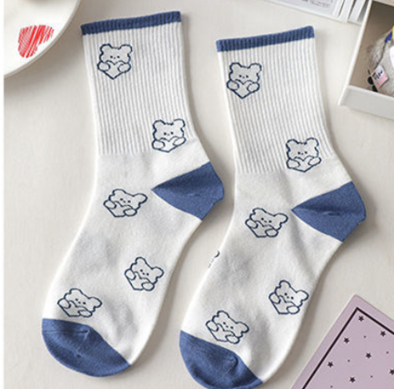 Cute Bear Korean Style Medium Tube Socks - Amazhona 