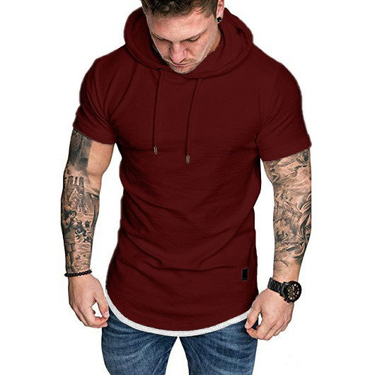 Solid color hooded T-shirt - Amazhona 