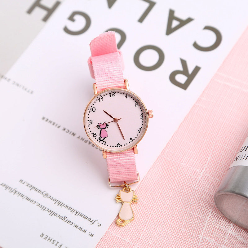 Girl Heart Watch Girl Cute Pendant Macaron Female Watch Ins Student Pendant Watch - Amazhona 