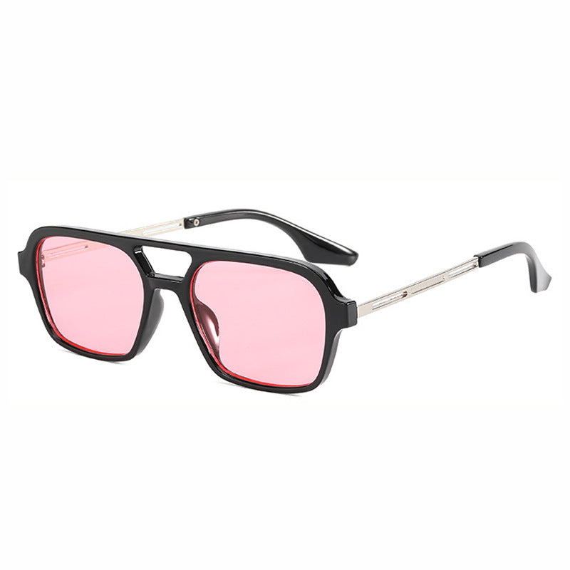 Sunglasses Star With The Same Retro Black Frame Double Beam Plain Glasses - Amazhona 