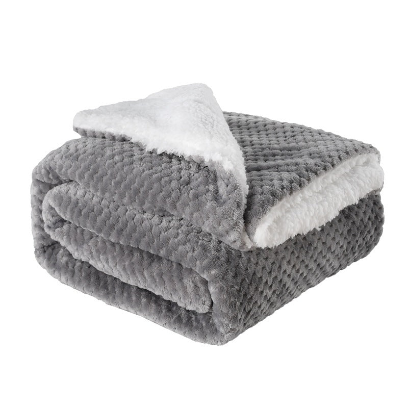 Thickened Flannel Lamb Wool Composite Double Blanket Leisure Blanket Gift Blanket - Amazhona 