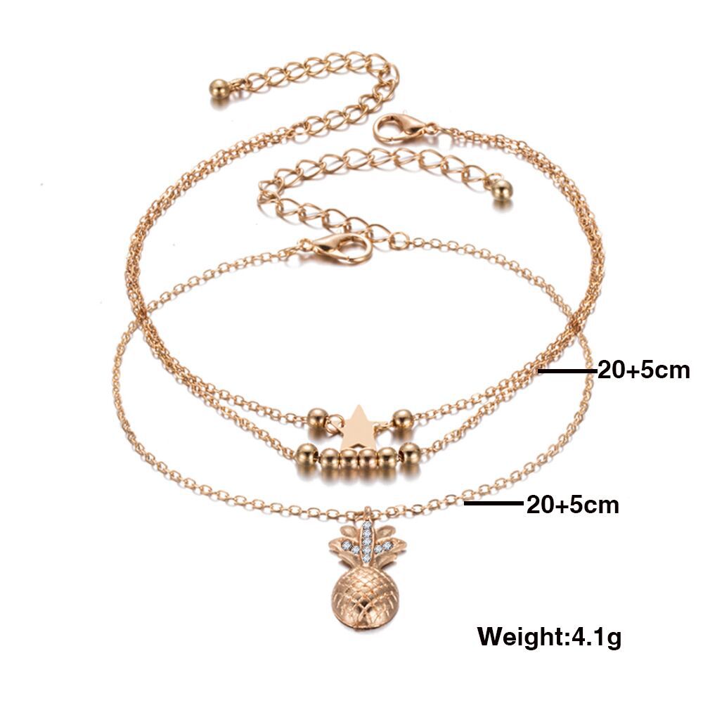 Fashion Ladies Multi-layer Medal Pendant Anklet - Amazhona 