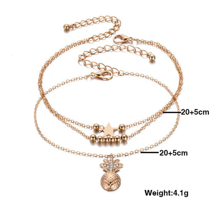 Fashion Ladies Multi-layer Medal Pendant Anklet - Amazhona 