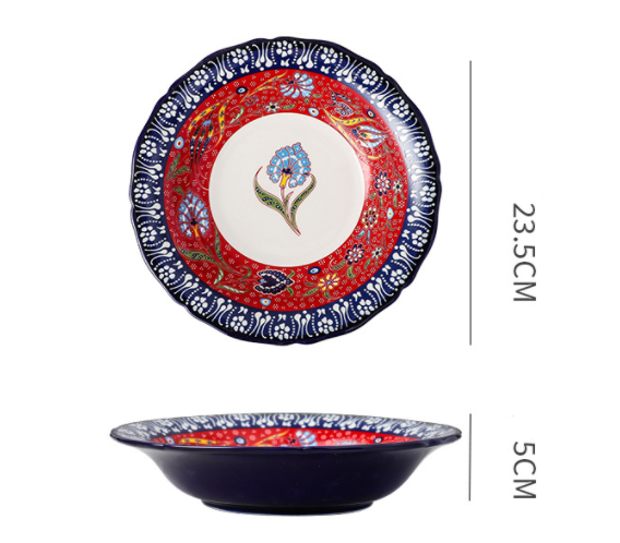 Underglaze Ceramic Tableware Bohemian Household Dishes - Amazhona 