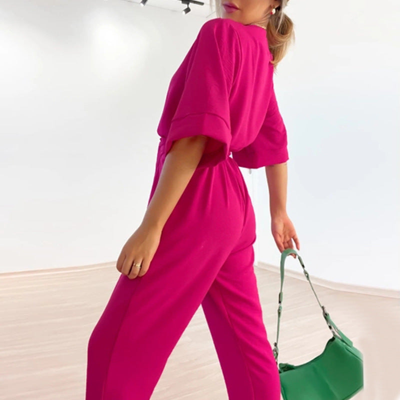 Fashion Casual Jumpsuit Straight Tube - Amazhona 