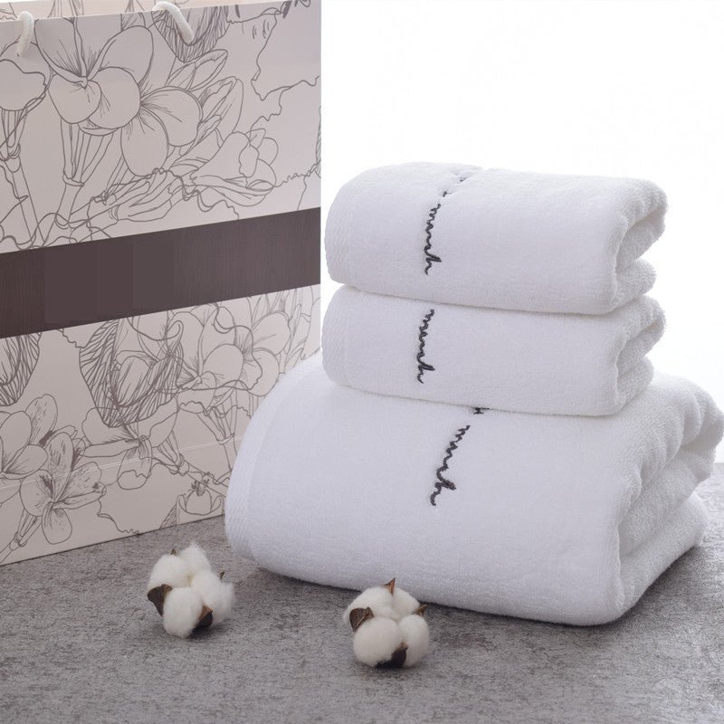 Fashion Pure Cotton Bath Towel Gift Set High-end Couple Adult Towel - Amazhona 