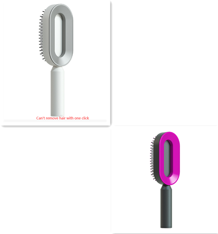 Self Cleaning Hair Brush For Women One-key Cleaning Hair Loss Airbag Massage Scalp Comb Anti-Static Hairbrush - Amazhona 