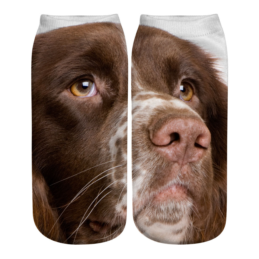 Big Face Cat 3D Printing Socks Short Tube Women's Boat - Amazhona 