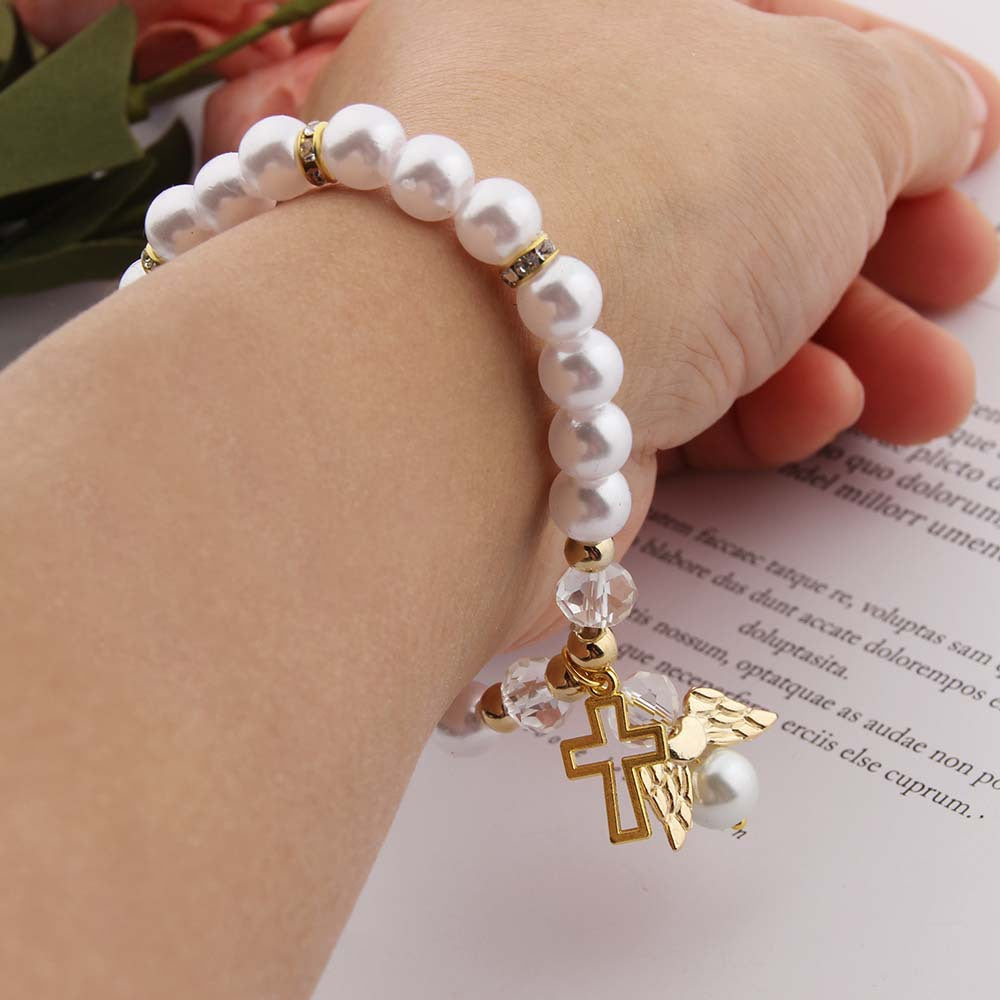 Hollowed-out Cross Angel Accessory Bracelet - Amazhona 