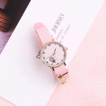 Girl Heart Watch Girl Cute Pendant Macaron Female Watch Ins Student Pendant Watch - Amazhona 