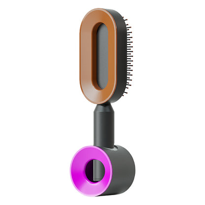 Self Cleaning Hair Brush For Women One-key Cleaning Hair Loss Airbag Massage Scalp Comb Anti-Static Hairbrush - Amazhona 