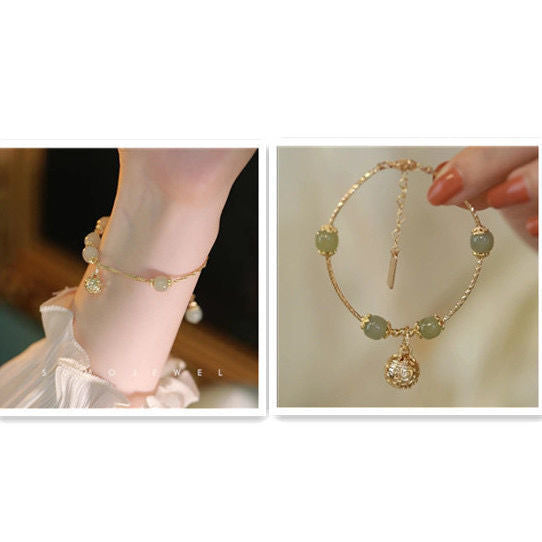 Court Designed Hetian Yu Bell Bracelet - Amazhona 