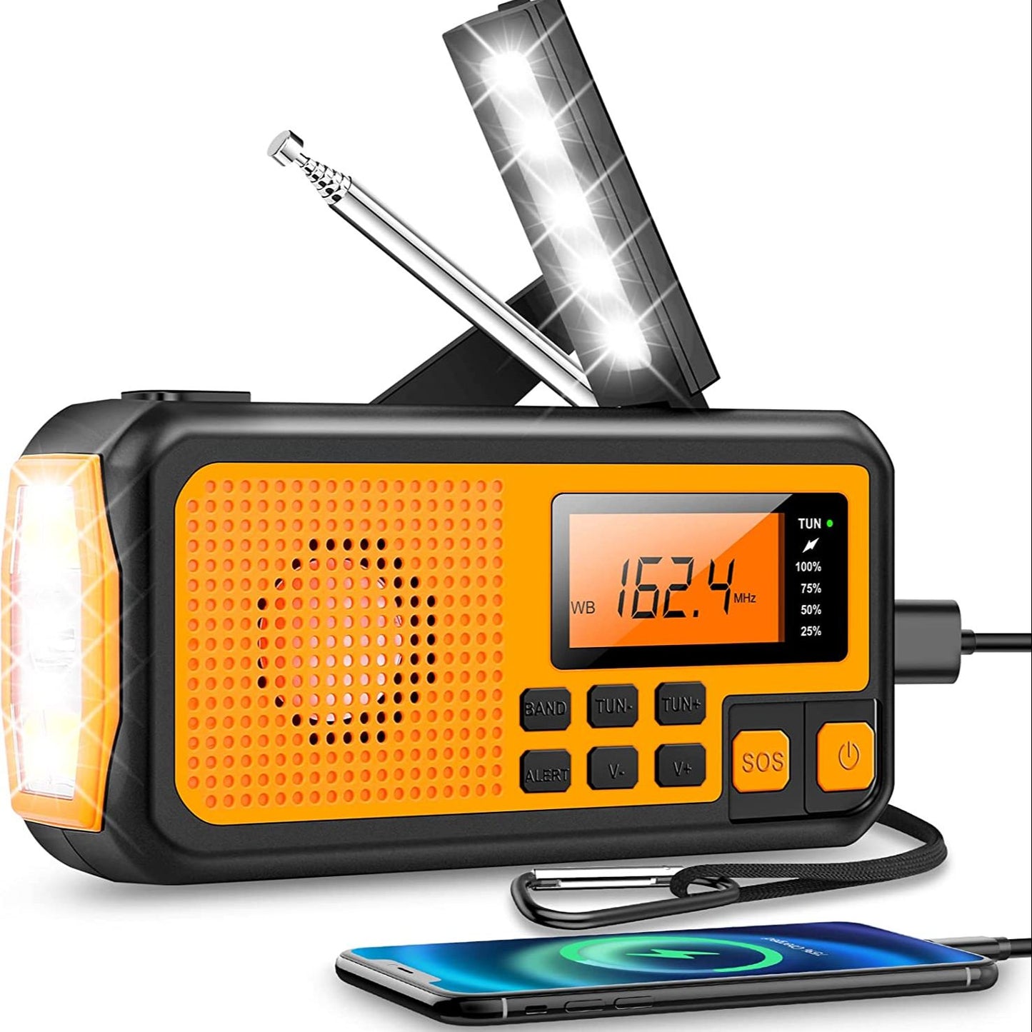 Solar Hand-powered Emergency Multifunctional Radio - Amazhona 